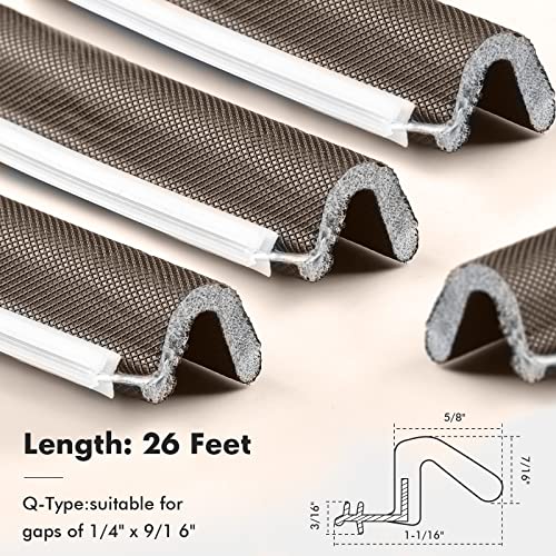 Soundproof Door Seal Strip V Shaped Foam Kerf Door Frame Weather Stripping For Doors Windows, Card Slot Installation Seals Large (Brown,26 Feet) #TOP2