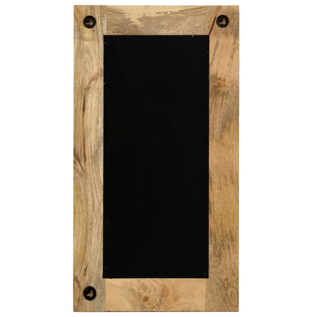 Spiegel Mangoholz Massiv 50 x 110 cm mit Holzrahmen, Vintage Deko für Flur, Badezimmer, Wohnzimmer, Ganzkörperspiegel für Schmink, Rasur, Kosmetik und Ankleide