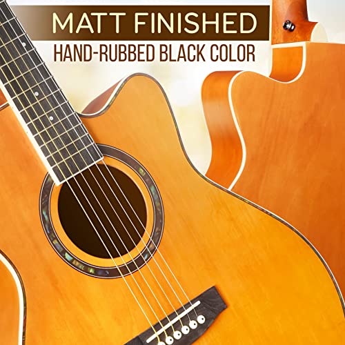 Pyle Acoustic Guitar Kit, 3/4 Junior Size Steel String Instrument For Beginner Kids, Adults, 36” Matte Orange #TOP1