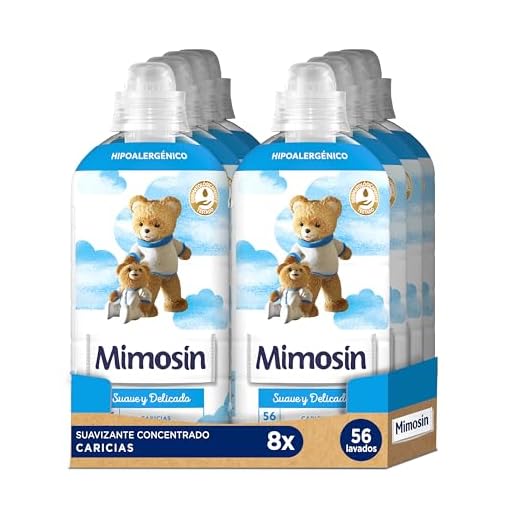 Mimosín Suavizante Concentrado Caricias, 8 x 56 lavados​