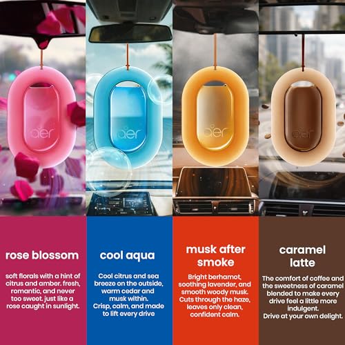 Image of Godrej aer O - Hanging Car Air Freshener - Caramel Latte (7.5g) | Gel Lasts up to 30 days | Car Accessories