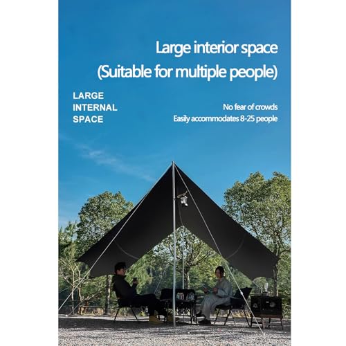 Toldo para camping impermeable y protector solar 173.2 x 173.2 in miniatura 6