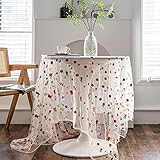 vctops Floral Embroidery Lace Tablecloth Colorful Embroidered Lace Table Cover Overlay for Party Wedding Kitchen Dining Home Decorations (Colorful, 59'x118')