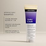 John Frieda Violet Crush Intense Purple Shampoo for Brass Repair of Natural, Colour-Treated, and Bleached Blonde Hair | Neutralizes Brassiness and Yellow tones | Cool tone blonde | Intense Purple Pigments (250 mL) Packaging May Vary