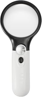 Magnifying Glass with Light, MJIYA LED Illuminated Magnifier with 3X 45X High Magnification, Lightweight Handheld for Read...