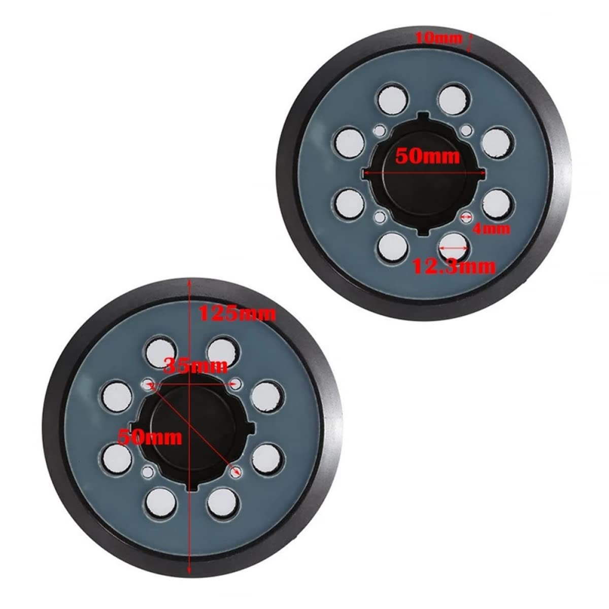 DAZZLEEX Protezione per cuscinetti di supporto, 3 pezzi, 125 mm, 8 fori, per levigatrice DWE6423