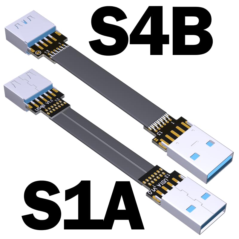 Miniatura 2 de ADT-Link - Cable de extensión USB 3.0 tipo A macho a USB A hembra, 90 FPV, delgado, plano, suave, flexible, FPC (9.8 in, S1A-S4B)