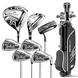 8-Piece Complete Golf Club Set for Men & Women – Adult Golf Clubs with Stand Bag, Driver, Hybrid, 5/7/9/P Irons & Putter, Right Handed