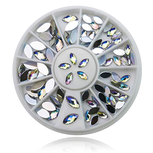 Lurrose jogo de 3 caixas de broca giratórias para decoração de unhas, aplicações coloridas, planas,