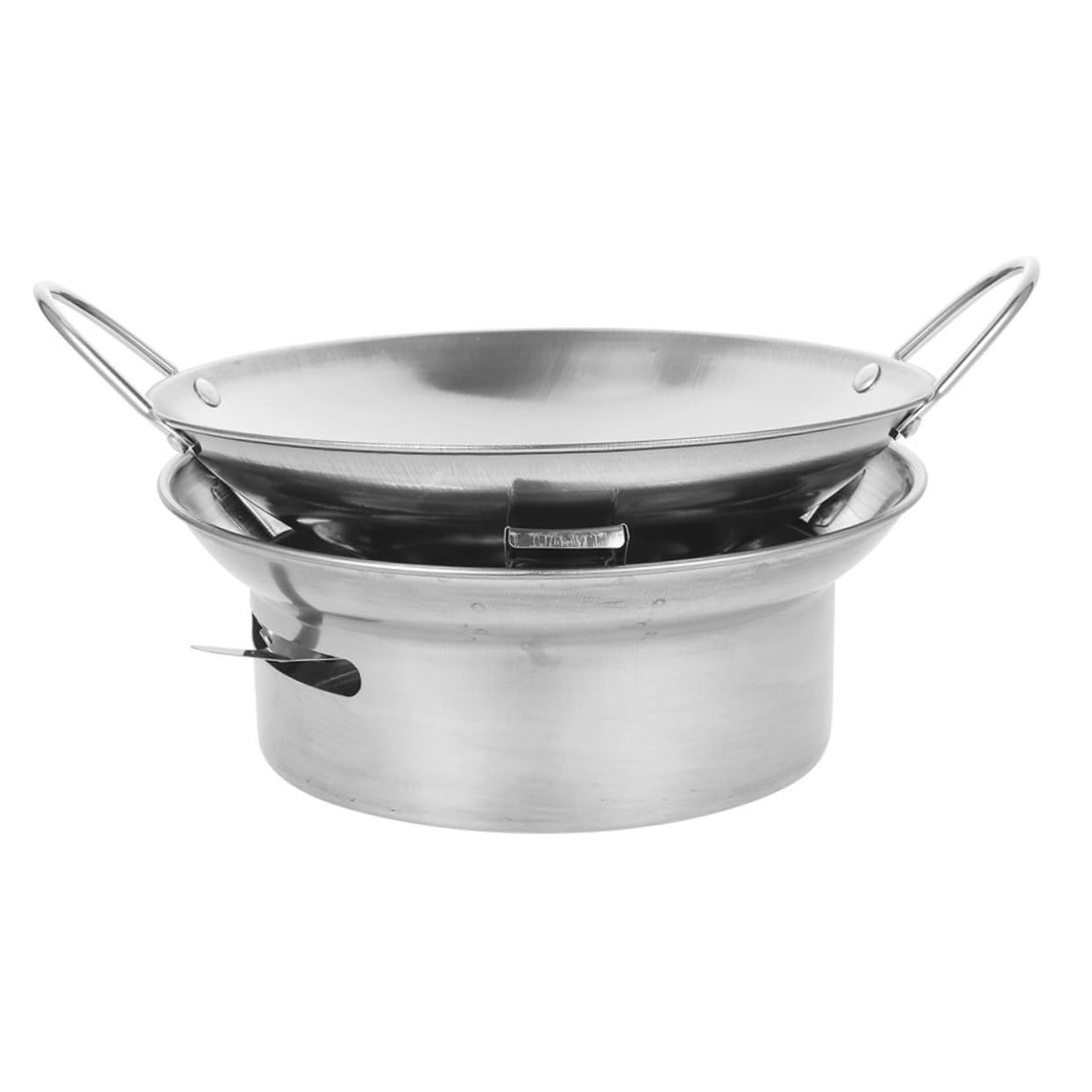 BRIGHTFUFU Stainless Steel Wok Pan Cooking Pot Portable Kitchen Cooking Pot for Camping Stew Pot Korean Cooking