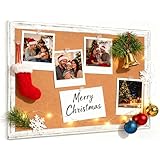 DOLLAR BOSS White Cork Board for Wall - 24 X 18 Inches, Rustic Wooden Frame Bulletin Board, Decorative Hanging Pin Board for Office & Home Decor