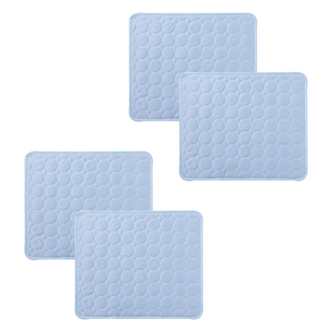 Kuber Industries Rectangular Dog & Cat Bed|Premium Cool Ice Silk Polyester With Bottom Mesh|MultiUtility Self-Cooling Pad For Dog & Cat|Light-weight & Durable Dog Bed|ZQCJ001LB-M|Light Blue(Pack Of 4) (B0CVGRPV7D) Amazon Price History, Amazon Price Tracker