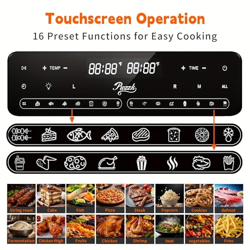 Image of 30QTOversized French Door Air Fryer Toaster Oven Combination, Featuring 20 Cooking Functions And Digital Control, Compatible with 13 inch Pizza, Turkey (Black-25)