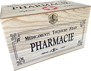 khevga Storage Box with Lid: Wooden Box Medication Decoration, 25 x 15 x 15 cm