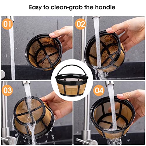 Reusable Coffee Filter, 2 Pack Basket Coffee Filters 8-12 Cup Replacement Coffee Filter With Stainless Steel Mesh Bottom, Permanent Filter For Mr. Coffee And Black & Decker Coffee Makers And Brewers #TOP4