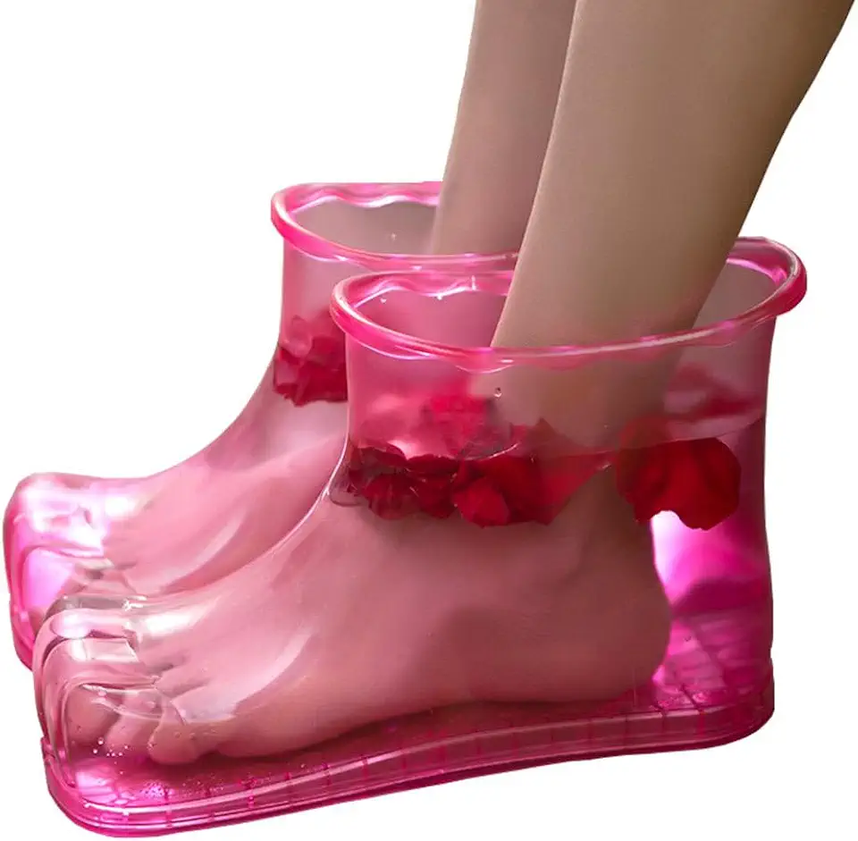 ARTIBETTER Chinelos para casa, 2 peças, sapatos de spa para pés, massageador de pés, botas de massagem térmica, sapatos de banho, acessórios de cuidados com os pés 16,5 cm Chinelo