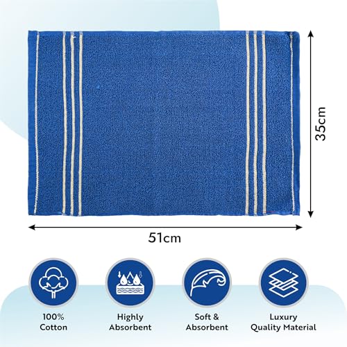 Image of Urbane Home Pack of 4 Soft Cotton Face Towels for Men & Women | Easily Washable | Pocket Towels & Workout Gym Napkins for Men - Dark Brown & Blue