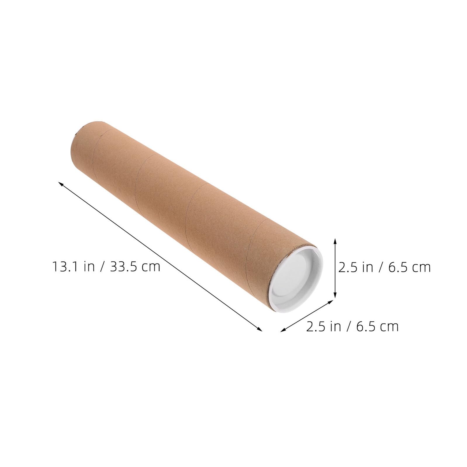DOITOOL Lot de 5 Tubes en Papier Kraft Ronds 33,5x6,5 Cm Tubes à Affiche Épais 3 Mm Réutilisable pour Affiches et Documents pour Loisirs Créatifs et Envois Postaux
