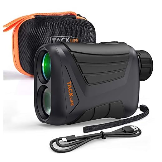 Laser Range Finder 900 Yard, RangeFinder 7X with Pin/Range/Speed/Scanning Model, USB Charging Cable, Wrist Strap, Carrying Case, 1/4'' Mounting Thread for Golf, Hunting, Hiking, Outdoor Using - MLR01
