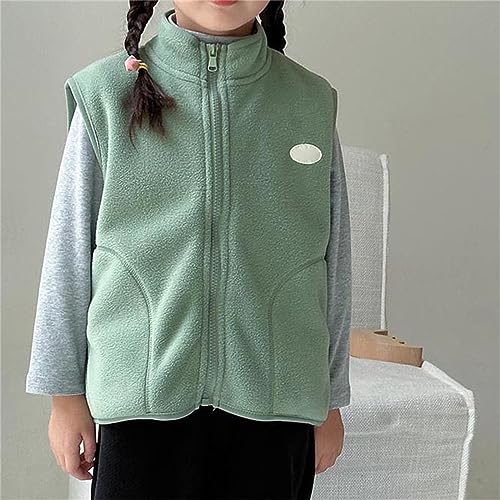 Kids Fleece Vest Sleeveless Zip up Front Collar Tank Tops Boys Warm Soft Coats Kids Girls Winter Coat4