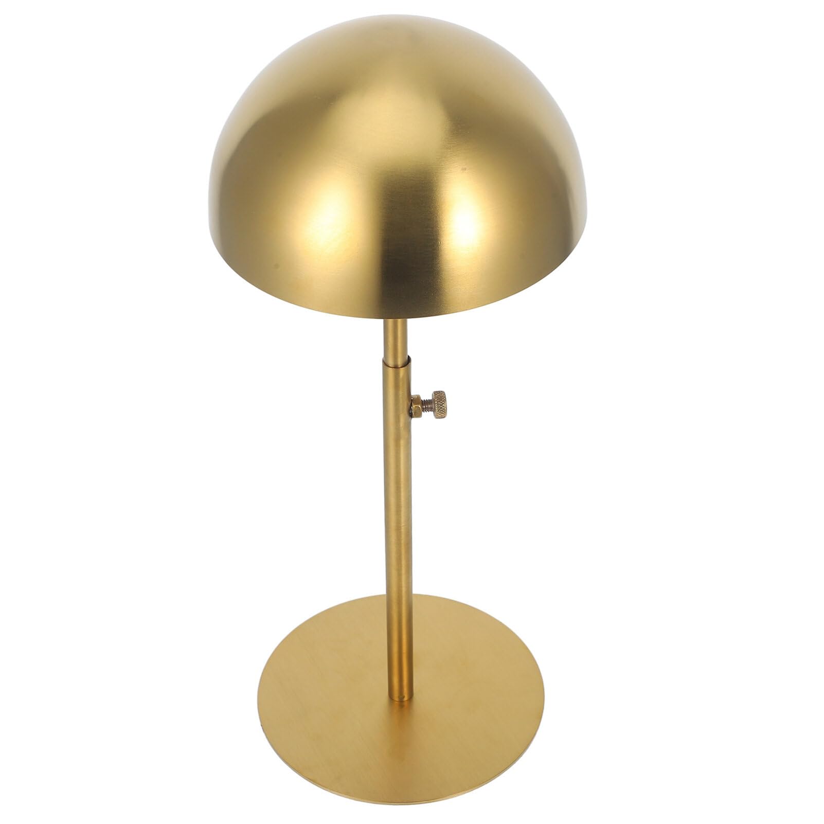 Cabilock Perchero para Sombreros de Sobremesa en Acero Inoxidable Dorado Altura Ajustable y Base Estable, Expositor Elegante para Sombreros en Hogar o Escritorio