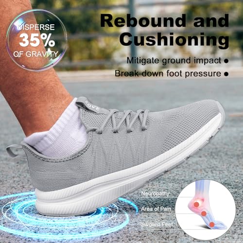 Image of ZOVE Wide Toe Box Shoes for Men Extra Wide Width Sneakers Non-Slip Ultra Light Wide Tennis Running Shoes Breathable Casual Walking Sneakers Diabetes Workout Gym Jogging Sports
