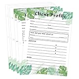 Client Profile Cards Customer Contact Profile Record Sheets 5.5 x 8.5 Inch Stylist Binder Insert Cards Beautician,Nail,Hairdresser Cosmetologist Small Business Data Client Information Sheet 50 Pcs