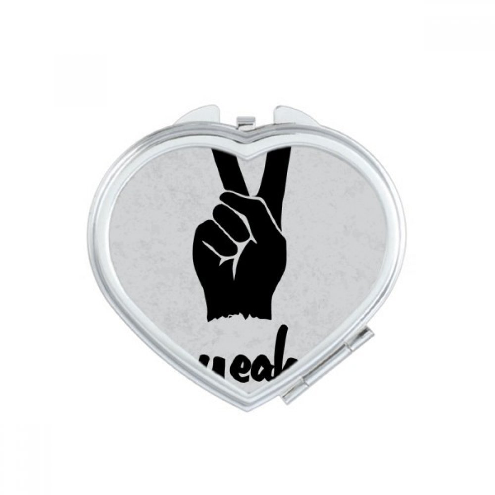 Miroir de poche cœur avec silhouette ciseaux pour retouches maquillage