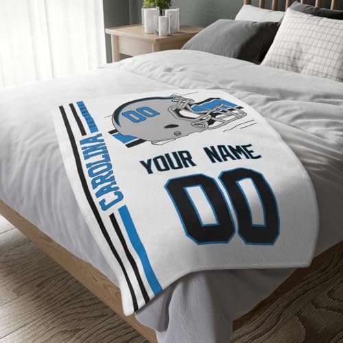 Image of Carolina Throw Blanket Custom Name and Number Personalized Gifts for Men and Women