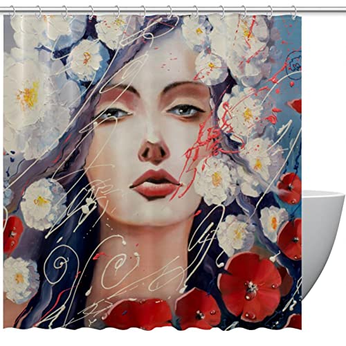 Rideau de douche aquarelle haut de gamme avec œillets solides - 2