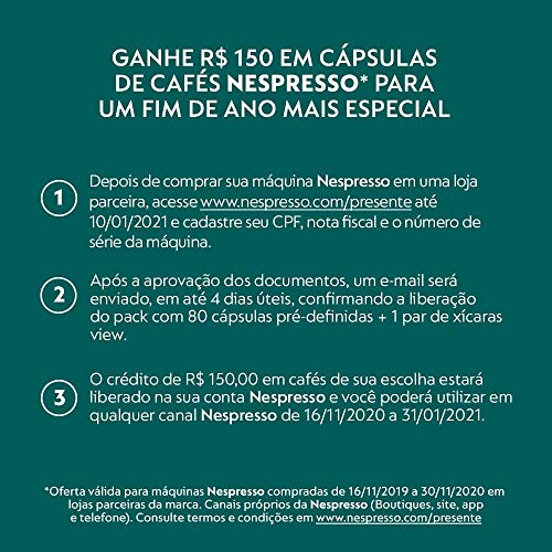 Cafeteira Nespresso Essenza Mini Vermelha 110V e Seleção Lungos 50 cápsulas de café