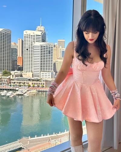 Satin Homecoming Dresses for Teens Short Prom Dress with Bow A-Line Cute Corset Cocktail Birthday Party Gown4