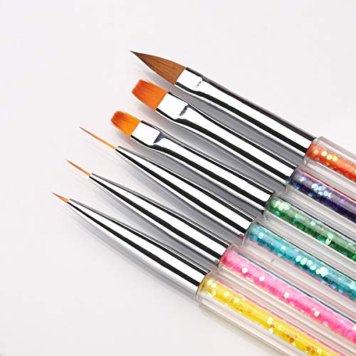 Iminoo 6Pcs Nail Art Brushes,Double Ended Nail Liner Brush Dotting Pen Nail Art Point Drill Drawing Tools,Double Ended Nail Art Brushe For Diy Nail Art Designs (Style A) #TOP4