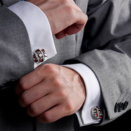 Image of HAWSON Cufflinks for Men, Gold Diamond Crystal Cufflinks for Groom Husband Personalized Gifts, Mens Formal Wedding Business Cufflinks, Luxurious Gorgeous Cuff Links French Shirt Accessories