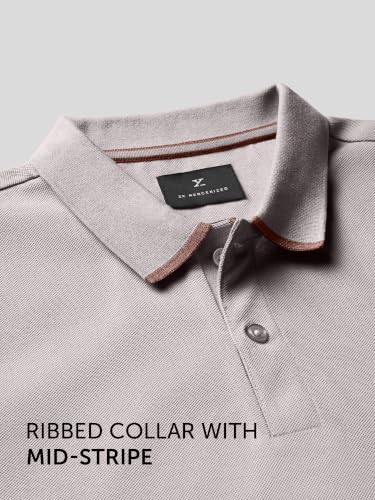 Image of XYXX Men's Apex Mercerized Cotton Striped Collar Pique Polo T-Shirt