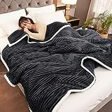 Manta Pelo Largo, Mantas Polares, Fleece Blanket, Mantas Polares Baratas, Manta Suave, Manta Sherpa, Manta Polar para Sofa, Manta IKEA Sofa, Manta Cama, Manta Polar,Black-200 * 230cm