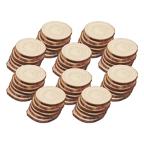 JOIKIT 60 PCS 6-7cm Natural Wood Slices Unfinished Wood Discs Wooden Log Slices Wood Circles for DIY Crafts Decoration