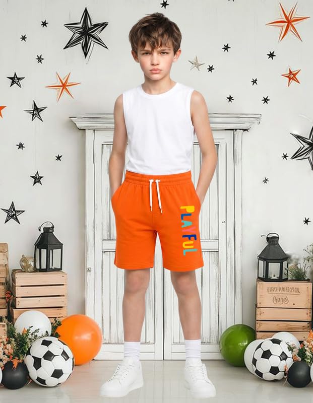 Image of Nusyl Solid & Printed Cotton Blend Shorts for Boys | Comfortable Casual Shorts | Soft Breathable Fabric with Elastic Waistband | Relaxed Fit | 2-16 Years | Multiple Colors
