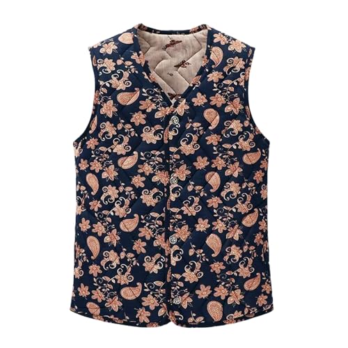 Chaleco de algodón grueso para mujer de estilo chino chaleco acolchado sin mangas