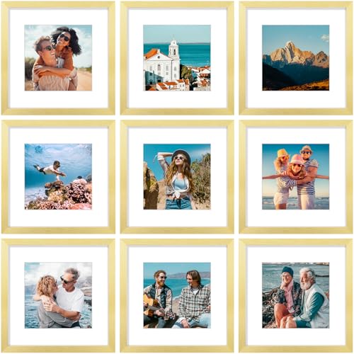 Vittanly 12x12 Picture Frames Set of 9, Shatter Resistant Plexiglass,