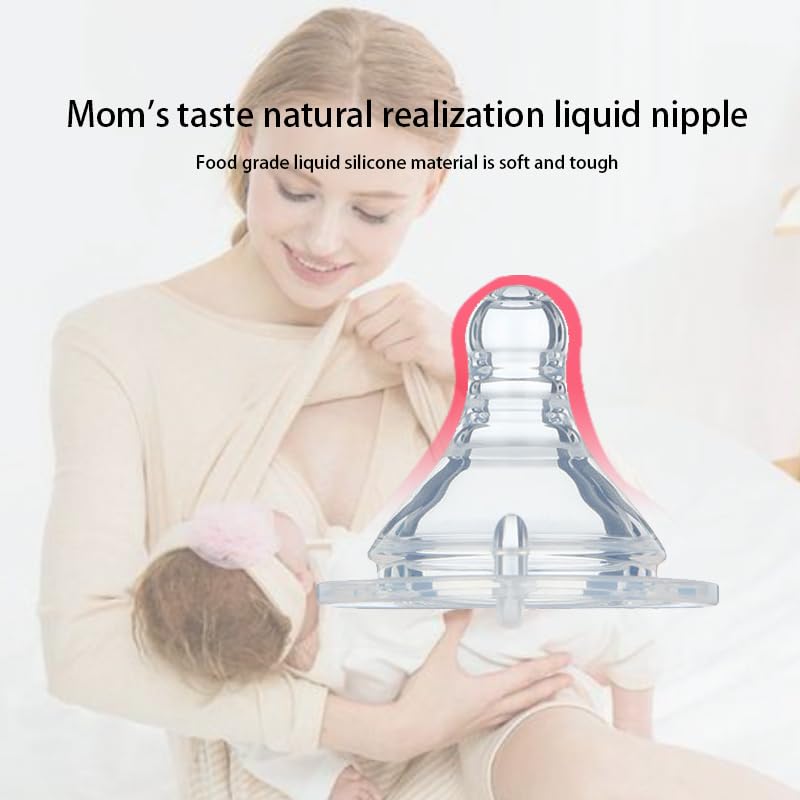 Vista 3 de Paquete de 4 biberones anticólicos de 5 oz (2.0 fl oz) para recién nacidos, sin BPA, transición de lactancia materna, ventilados para alivio