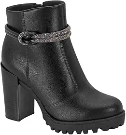 Bota Moleca Coturno Salto Alto Tratorado 5325.124 Preto