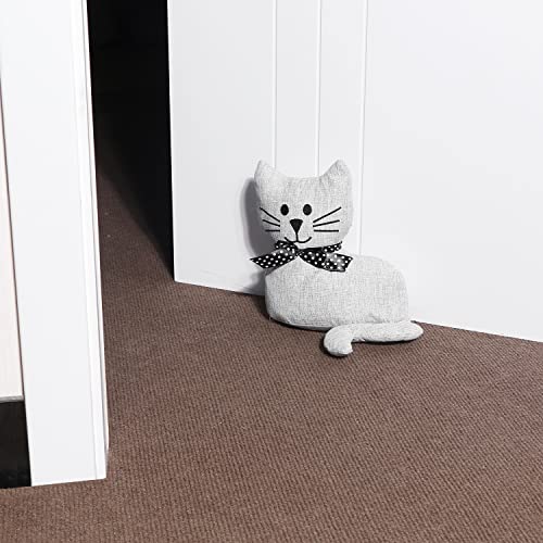 Sanferge Cute Decorative Door Stopper For Home And Office Floor Door Stops, Fabric Animal Weighted Heavy Wall Protectors, Gray Cat #TOP6