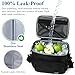 Gloppie Flight Crew Lunch Bag with Luggage Trolley Sleeve - Professional Insulated Cooler Bag for Flight Attendants & Pilots, Leakproof Lunch Box with Reinforced Structure for Travel & Work, Black