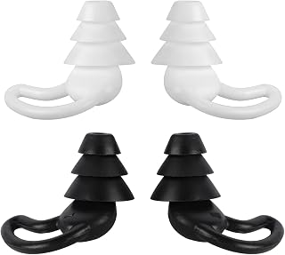 2 Pairs Quiet Noise Reduction Earplugs, Reusable Flexible Silicone Ear Plugs for Sleeping, Swimming, Noise Sensitivity & Flights, Snoring, Travel, Concerts, 40dB Noise Cancelling