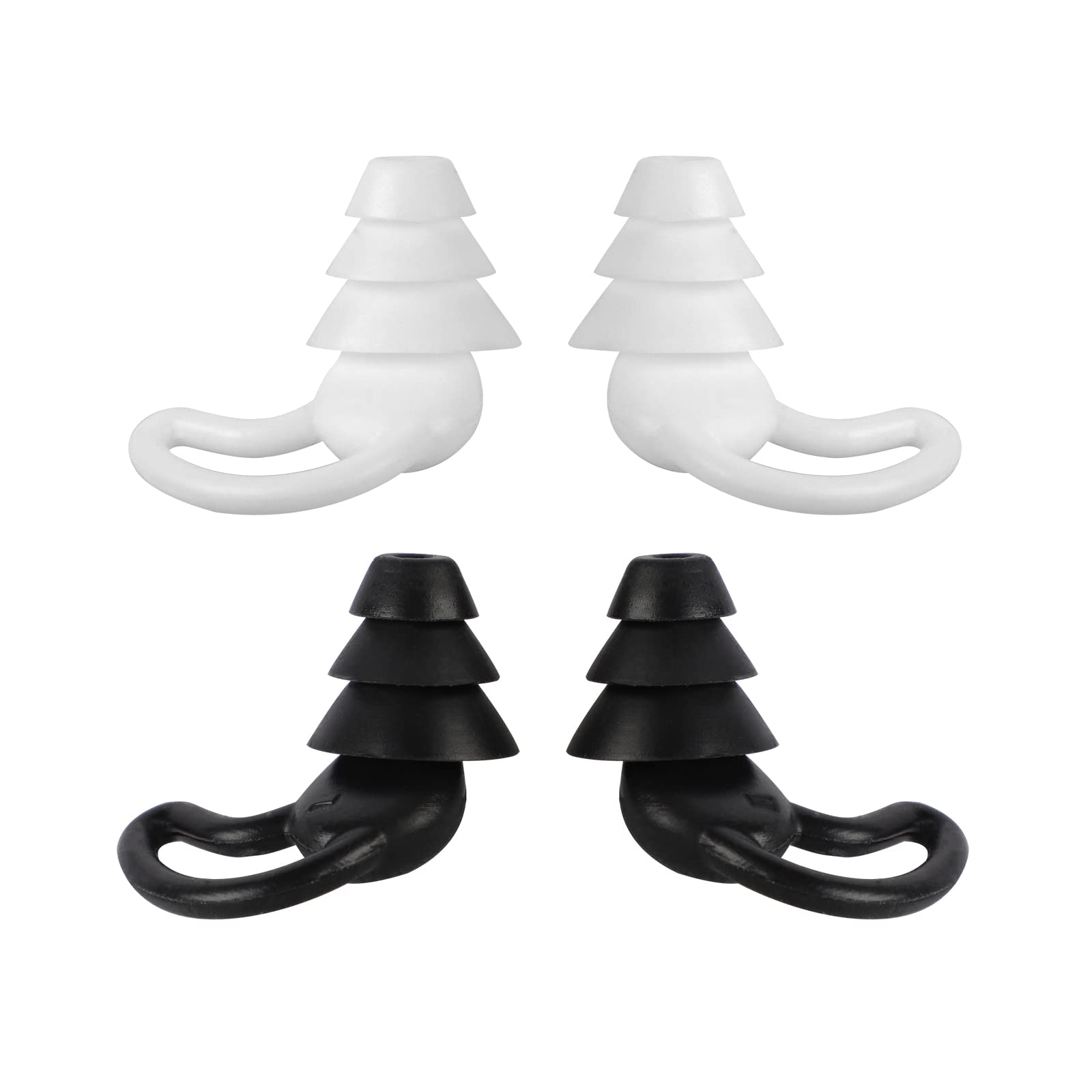 2 Pairs Quiet Noise Reduction Earplugs, Reusable Flexible Silicone Ear Plugs for Sleeping, Swimming, Noise Sensitivity & Flights, Snoring, Travel,