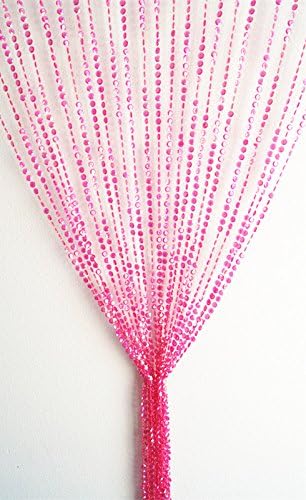 3 ft x 6 ft Iridescent Pink Color Plastic Crystal Beaded Curtain for doorways windows room divider wall decoration
