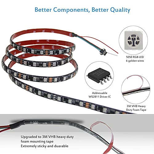 Tira LED ALITOVE WS2811 Dream Color RGB 16.4ft 300 LEDs miniatura 3