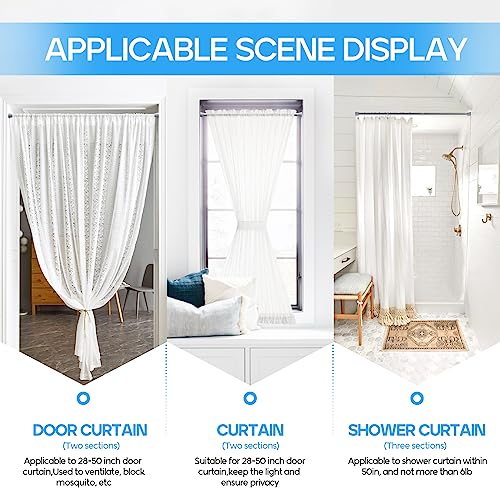 Image of Tension Curtain Rod silver 1PCS Tension Rods for Windows 30 to 64 Inch Spring Curtain Rod Adjustable Tension Rod Tension Curtain Rod of Bathroom Window Curtain Rod Non Slip