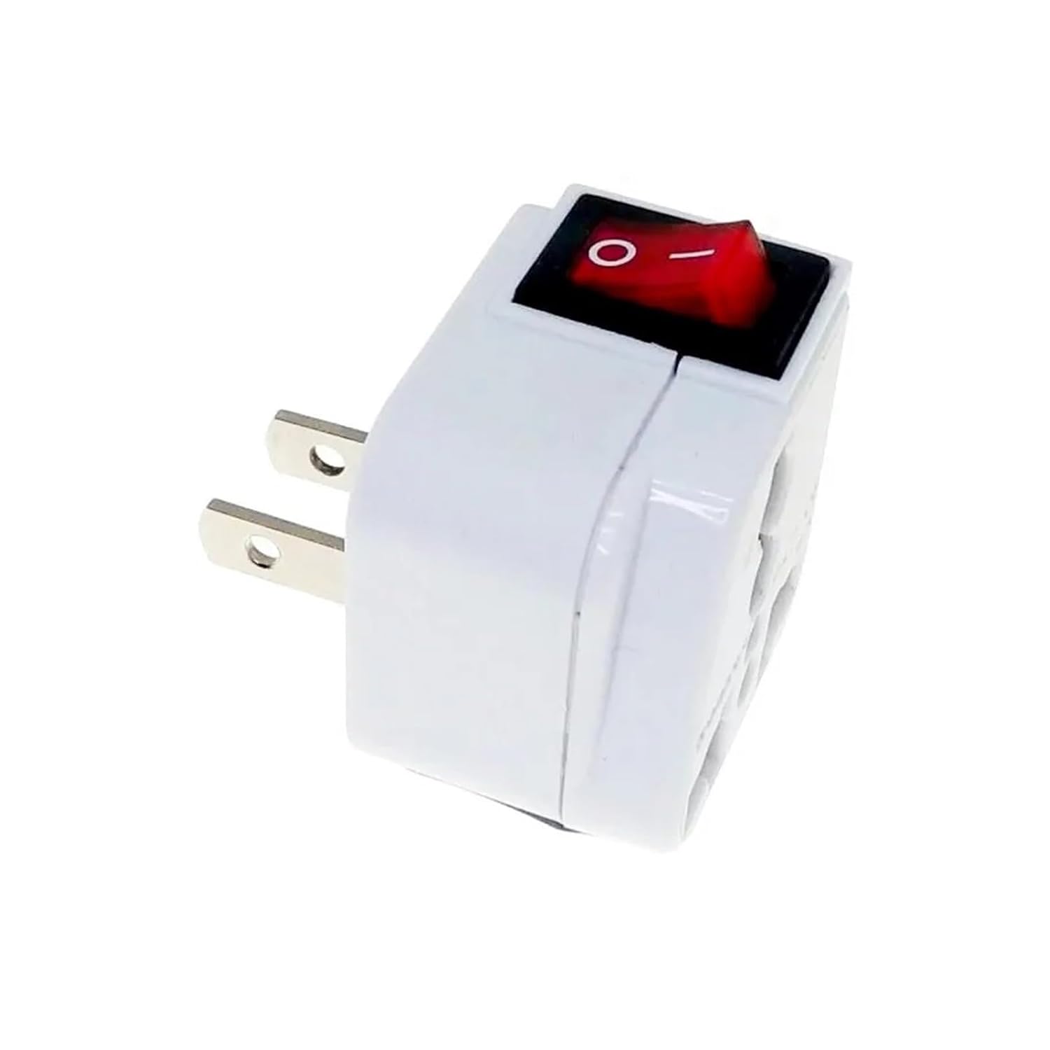 2-pin Power Adapter AC100~250V 10A with on/Off Main LED Switch(White)